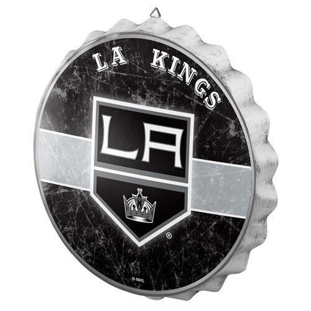NHL Los Angeles Kings Sign  Bottle Cap Wall Distressed-Round Man Cave Metal